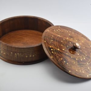Decorated Sheesham Wooden Hotpot